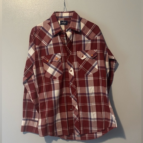 Vintage Men’s Wrangler Pearl Snap Long Sleeve Button Up Shirt. Medium. - Picture 1 of 9
